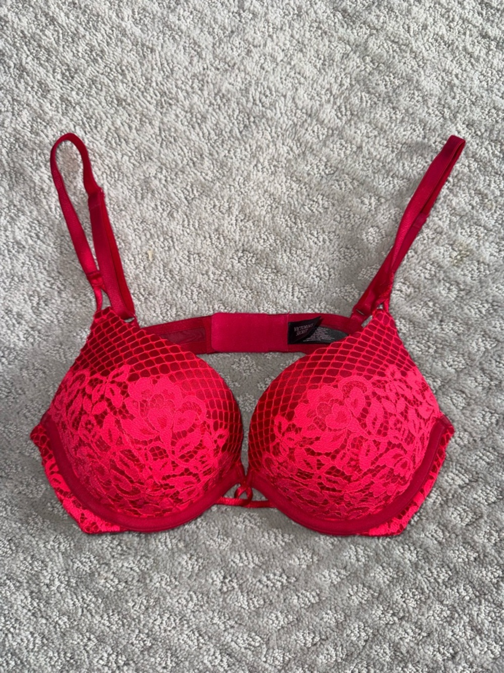 Victoria's Secret Hot Pink Lace Push-Up Bra